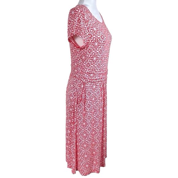 BODEN Amelie Jersey Dress Red Flame Scarlet Mosaic Size 10 EUC Short Sleeve - Picture 7 of 16